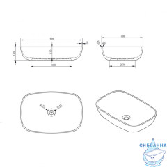 Раковина на столешницу 60 см ABBER Stein AS2620