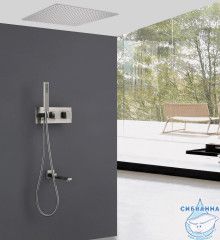 Душевая система ABBER Daheim AF8254SP скрытого монтажа с изливом, термостат, сатин