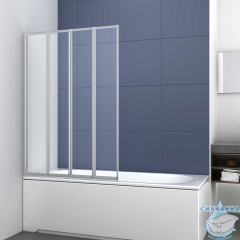 Шторка для ванны Vincea 100х140 профиль хром, стекло прозрачное VSB-31100CL