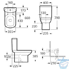 Унитаз напольный Roca Dama Senso 342517000 с бачком и сиденьем быстросъемным Soft Close (микролифт)