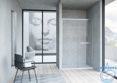 Дверь в нишу Vincea Слим Софт 150 профиль хром, стекло прозрачное VDS-1SS150CL