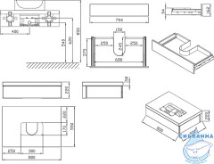 Тумба под раковину Ravak SD Formy 80 дуб X000001032