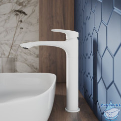 Смеситель для настольного  умывальника, белый матовый, Rora, Milardo, RORWT01M01