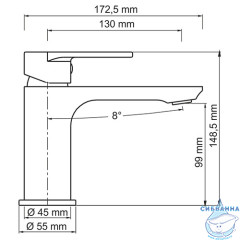 Смеситель для раковины Wasserkraft Mindel 8503 (без донного клапана) (белый)