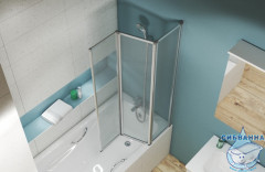 Шторка для ванны Encanto Alto 100х140 профиль хром, стекло прозрачное EG100.5320A