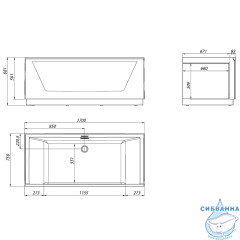 Акриловая ванна 1Marka Neo 170x75 (стекло матовое серое)