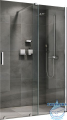 Дверь в нишу ABBER Komfort AG90120 120x200 профиль хром, стекло прозрачное (с доводчиком)