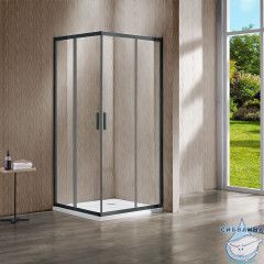 Душевое ограждение Vincea Garda 110x100 профиль вороненная сталь, стекло прозрачное VSS-1G1011CLGM