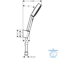 Ручной душ Hansgrohe Pulsify 110 3 режима 24303700 (белый матовый)