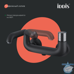 Смеситель для ванны IddisTwist TWIBLBTi02WA (черный матовый)