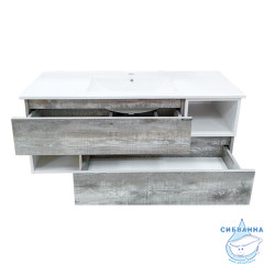 Тумба Comforty Турин 120 дуб бежевый/белый с раковиной Comforty 120 00-00013939