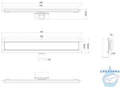 Дренажный трап для душа ALMAes Laguna 70 см с решеткой (белый)