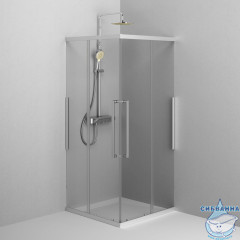 Душевое ограждение AM.PM Func 90x90 W84G-403-9090-MT профиль хром, стекло прозрачное (без поддона)