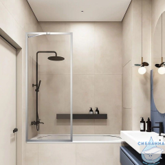 Шторка для ванны Veconi Palau 70x150 профиль хром, стекло прозрачное PL85-70-01-C7