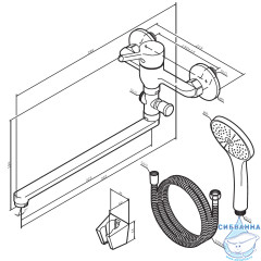 Смеситель для ванны AM.PM X-Joy F85B90122 (черный матовый)