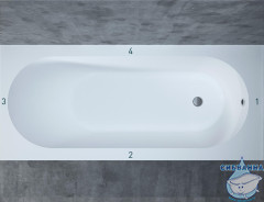 Ванна из искусственного камня Salini Ornella 180x80 (материал Solix, белый матовый)