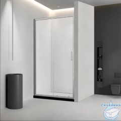 Дверь в нишу Veconi Vianno 100 профиль никель, стекло прозрачное VN46BC-100-01-C5