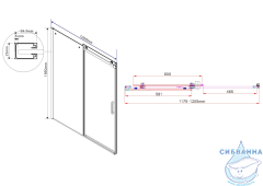 Дверь в нишу Vincea Como 130 профиль черный, стекло прозрачное VPS-1C130CLB