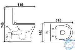 Унитаз напольный безободковый Azario Verde с бачком и сиденьем Soft Close (микролифт) AZ-2224