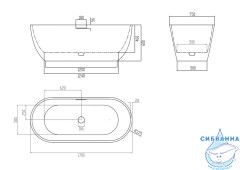 Ванна из искусственного камня ABBER Frankfurt 170x75 AM9941BW