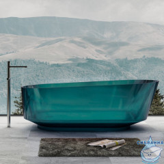 Ванна из полиэфирной смолы ABBER Kristall 170х80 AT9706Aquamarin бирюзовая