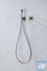 Встраиваемый смеситель с гигиеническим душем ABBER Rund AF8725SP  (сатин)