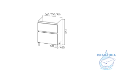 Тумба Viant Мальта 70Н с раковиной Como 70 белый/дуб вотан