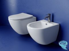 Унитаз подвесной безободковый, смыв торнадо Ceramicanova Metropol Rimless CN4002T с сиденьем быстросъемным Soft Close (микролифт)