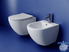 Унитаз подвесной безободковый, смыв торнадо Ceramicanova Metropol Rimless CN4002T с сиденьем быстросъемным Soft Close (микролифт)