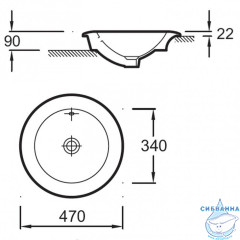 Раковина встраиваемая 60 см Jacob Delafon Ronde E1184-00