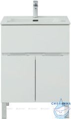 Тумба Aquanet Алвита New 60 с раковиной Flat 60 белый матовый