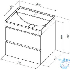 Тумба под раковину Aquanet Вега 60 00337953