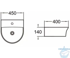 Раковина на столешницу 45 см SantiLine SL-2008