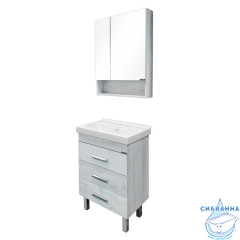 Тумба напольная Comforty Никосия 60Н дуб белый с раковиной Fest 60