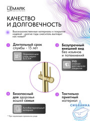 Смеситель для кухни Lemark Зенит LMF-1676S-BRGN (брашированное золото)