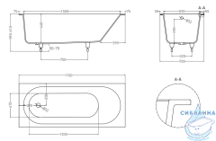 Ванна из искусственного камня Salini Ornella 170x70 (материал Solix, белый матовый)