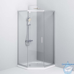 Душевое ограждение AM.PM Gem W90G-405-090MT 90x90 профиль хром, стекло прозрачное (без поддона)