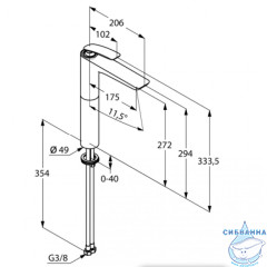 Смеситель для раковины Kludi Balance 522988775 (без донного клапана) (черный)