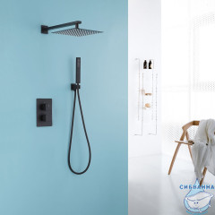 Душевая система Abber Daheim 250 1 режим AF8251B  (черный матовый)