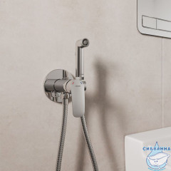 Встраиваемый смеситель с гигиеническим душем, глянцевый хром, Rora, Milardo, RORSBR0M08