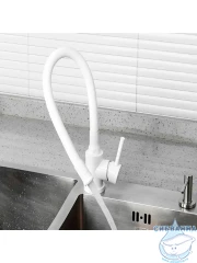 Смеситель кухни Frap F40994-8 (белый матовый)