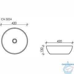  Раковина на столешницу 42 см Ceramicanova Element CN5024