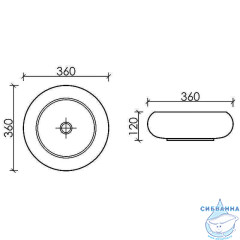  Раковина на столешницу 36 см Ceramicanova Element CN6050