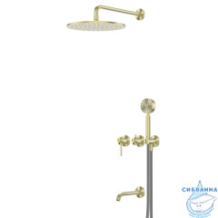 Душевая система ABBER Wasser Kreis 316 AF8117BG скрытого монтажа с изливом, брашированное золото