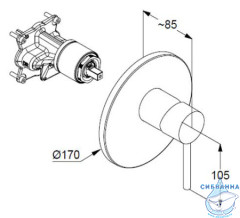 Встраиваемый смеситель для душа Kludi Bozz 386555376 (белый матовый)