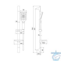 Душевой гарнитур, черный матовый, Agua, IDDIS, AGU3F68i16