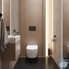 Смеситель для умывальника с гигиеническим душем, графит, Rora, Milardo, RORGM01M08