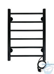 Полотенцесушитель электрический Санприз Аврора П6 40х60  (черный матовый) (подключение универсальное)