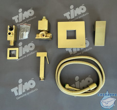 Встраиваемый смеситель с гигиеническим душем Timo Selene 2089/17SM (золото матовое)