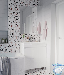 Пенал напольный 1Marka Cube 25 белый глянец